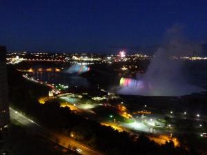 View of the Falls at night from our Dining room window
